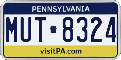 PA license plate MUT8324