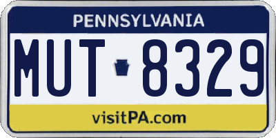 PA license plate MUT8329