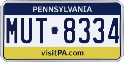 PA license plate MUT8334