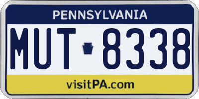 PA license plate MUT8338