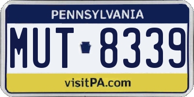 PA license plate MUT8339