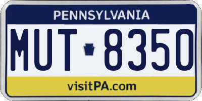 PA license plate MUT8350