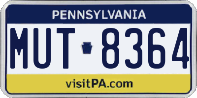 PA license plate MUT8364