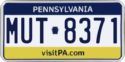 PA license plate MUT8371