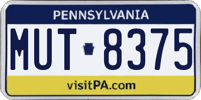 PA license plate MUT8375