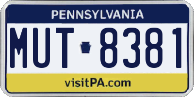 PA license plate MUT8381