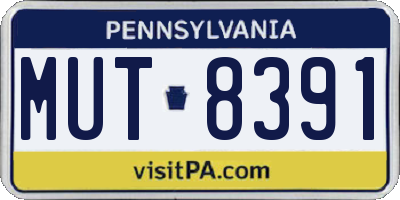 PA license plate MUT8391
