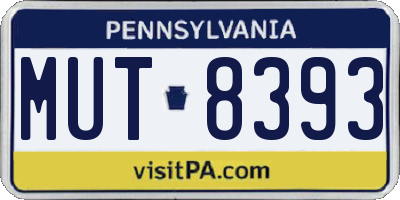 PA license plate MUT8393