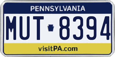 PA license plate MUT8394