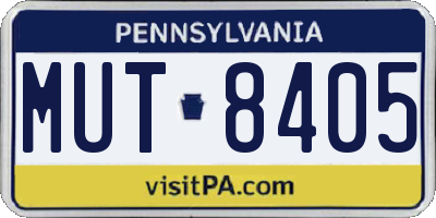PA license plate MUT8405