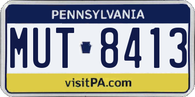 PA license plate MUT8413
