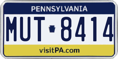 PA license plate MUT8414