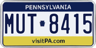 PA license plate MUT8415