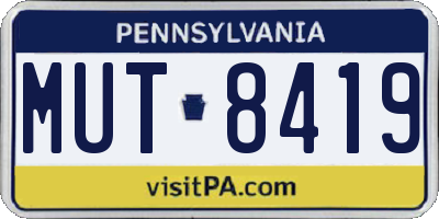 PA license plate MUT8419