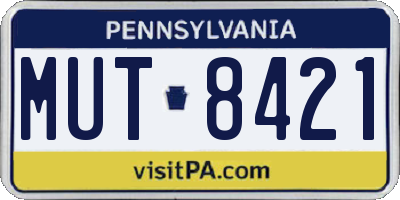 PA license plate MUT8421