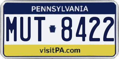 PA license plate MUT8422