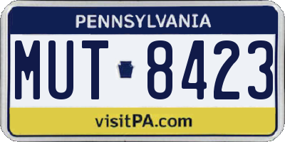 PA license plate MUT8423