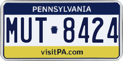 PA license plate MUT8424