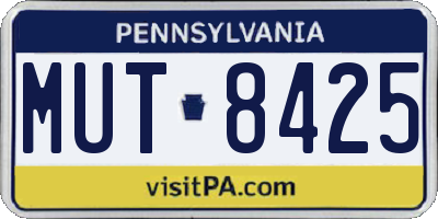 PA license plate MUT8425
