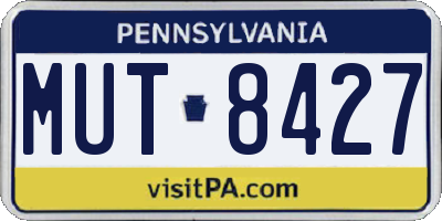 PA license plate MUT8427