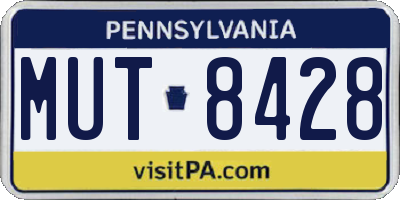 PA license plate MUT8428
