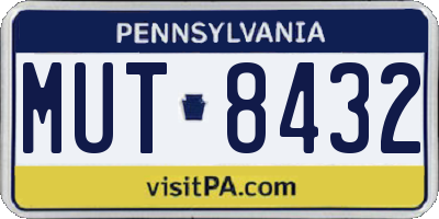 PA license plate MUT8432