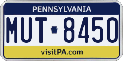 PA license plate MUT8450