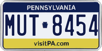 PA license plate MUT8454