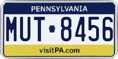 PA license plate MUT8456