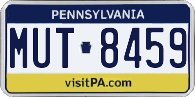 PA license plate MUT8459