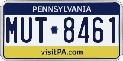 PA license plate MUT8461