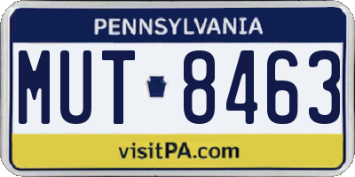PA license plate MUT8463