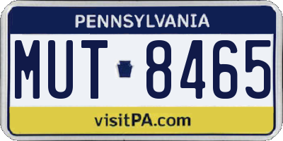 PA license plate MUT8465