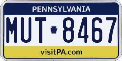 PA license plate MUT8467
