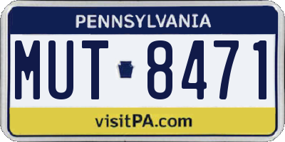 PA license plate MUT8471