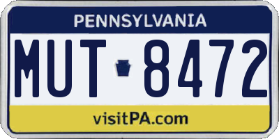 PA license plate MUT8472