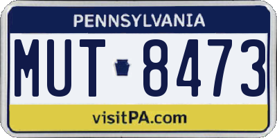 PA license plate MUT8473