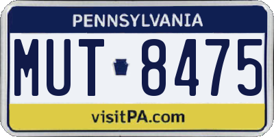 PA license plate MUT8475