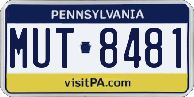 PA license plate MUT8481