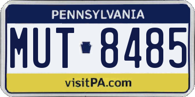 PA license plate MUT8485