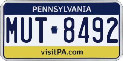 PA license plate MUT8492