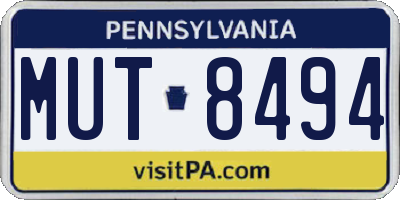 PA license plate MUT8494