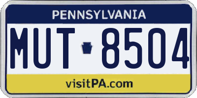 PA license plate MUT8504