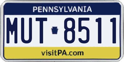 PA license plate MUT8511