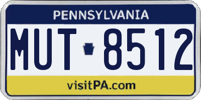 PA license plate MUT8512
