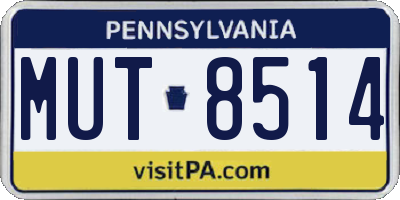 PA license plate MUT8514
