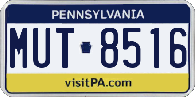 PA license plate MUT8516