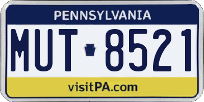 PA license plate MUT8521