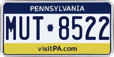 PA license plate MUT8522