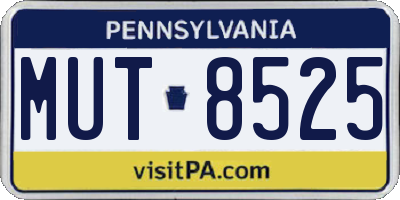 PA license plate MUT8525